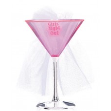 Martini Glass - Girls Night Out Pink with Veil 