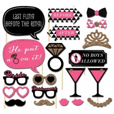 Hens Night Photo Props - 20 Pack Pink and Gold