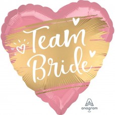 Foil Balloon - Team Bride Heart Pink and Gold