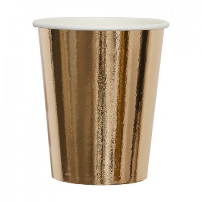 Hot and Cold Disposable Cups - Metallic Rose Gold 24pack