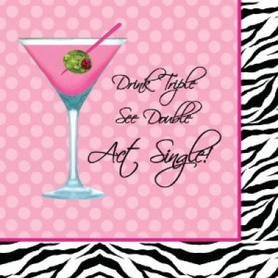 Hens Party Snack Size Napkins - Drink Triple, See Double, Act Single