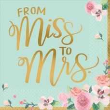 Hens Party Luncheon Size Napkins - From Miss to Mrs Mint 