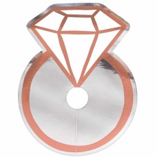 Diamond Ring Wine Glass Markers - Rose Gold 