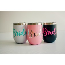 Wine Glass Tumbler Double Wall Insulated - Bride