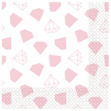 Hens Party Luncheon Size Napkins -  Diamonds Pink