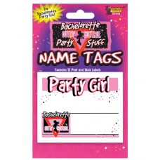 Name Tags - Bachelorette Outta Control Self Stick Name Tags 12Pk