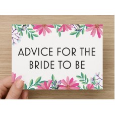 Advice Cards for the Bride to Be - Floral Pink