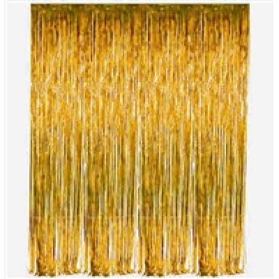 Tinsel Fringe Curtain - GOLD 