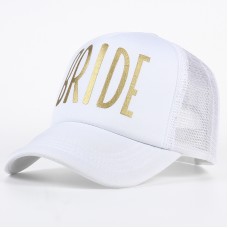 Trucker Cap Hat - Bride White with Gold Writing