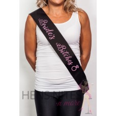 BRIDE'S BITCHES - Black Sash with PINK Writing