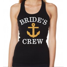 Iron On Transfer Glitter - BRIDE'S CREW (WHITE AND GOLD)