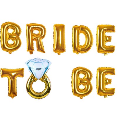 Foil Balloon Gold - BRIDE TO BE WITH RING