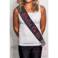 Fairytale Inspired Sash Black Sash with PINK Writing - BRIDE TO BE