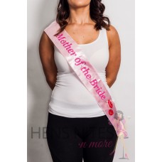 Flashing Sash - Light Pink with Pink Writing MOTHER OF THE BRIDE