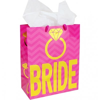 Gift Bag Medium - Hot Pink "BRIDE"