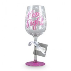 Wine Glass Pink and Silver - Hens Night 