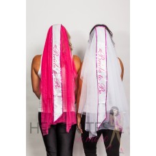 Bride to Be Veil Long - HOT PINK