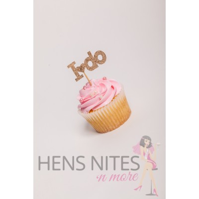 Hens Night Cupcake Toppers 10pack - I DO GOLD SMALL