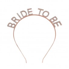 Bride to Be Rhinestone Headband Rose Gold