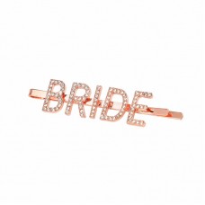 Rhinestone Rose Gold Hair Clip - BRIDE 