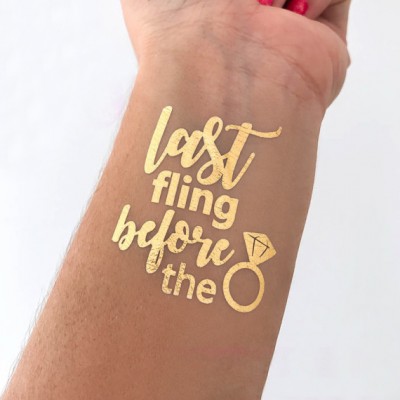 Temporary Tattoo Gold - Last Fling Before The Ring