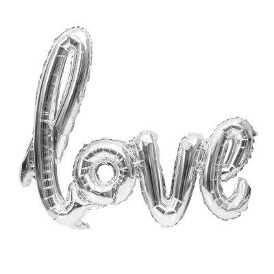 Foil Balloon Love - Silver 