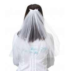 Veil - Tiffany Inspired Teal Embroidered Bride to Be
