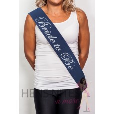 Navy Sash with White Writing  - BRIDE TO BE