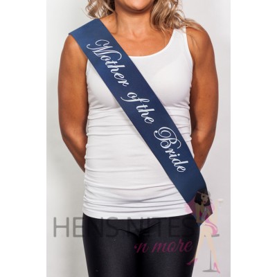 Navy Sash with White Writing  - MOTHER OF THE BRIDE