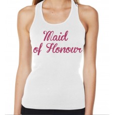 Iron On Transfer Glitter Pink - MAID OF HONOUR