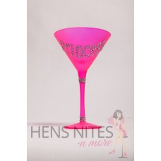 Martini Glass - Hot Pink with Diamante PRINCESS 