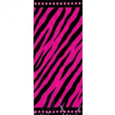 Cello Loot Party Bags - Hot Pink and Black Zebra 