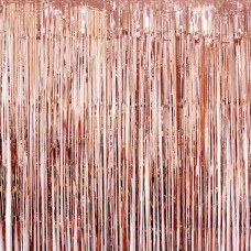 Tinsel Fringe Curtain - ROSE GOLD