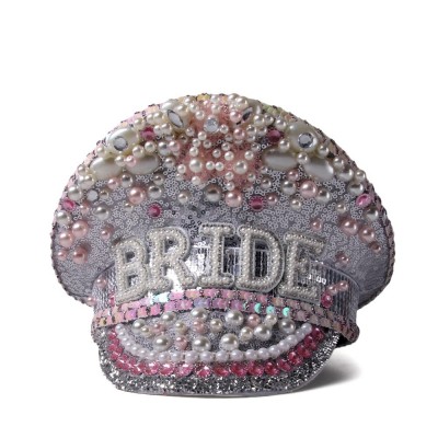 Festival Bride Hat Pink Beads