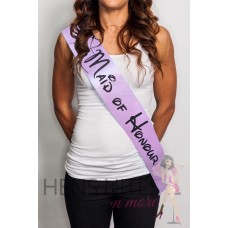 Fairytale Inspired Sash Lilac with Black Writing - MAID OF HONOUR