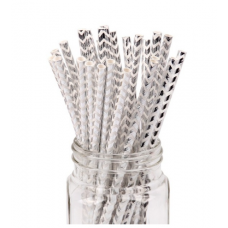 Silver Chevron Paper Straws, Small Straws, Designer Drinking Straws, Gray  Chevron Straws, 25 Pack - Silver Chevron Straws