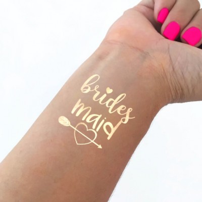 Temporary Tattoo Gold - Bridesmaid with Heart and Arrow