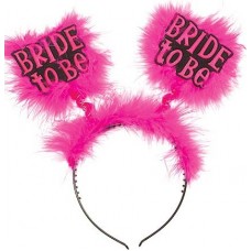 Bride to Be Boppers - Pink Fluff with Pink Writing