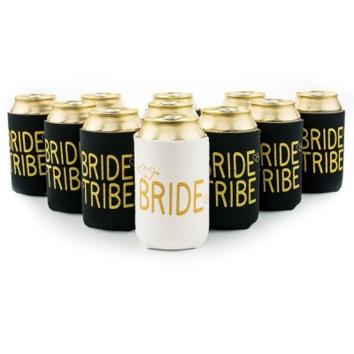 Can Cooler Set - Bride Tribe Black and Bride White (11 pack)