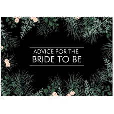 Advice Cards for the Bride to Be - Black and Green 
