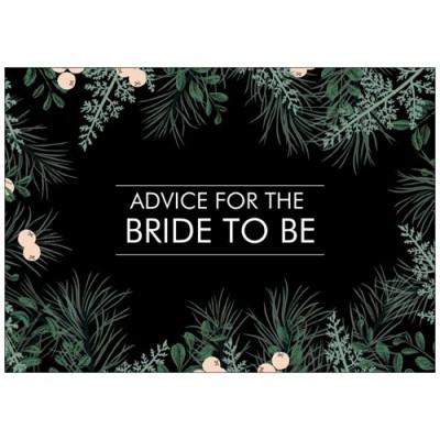 Advice Cards for the Bride to Be - Black and Green 