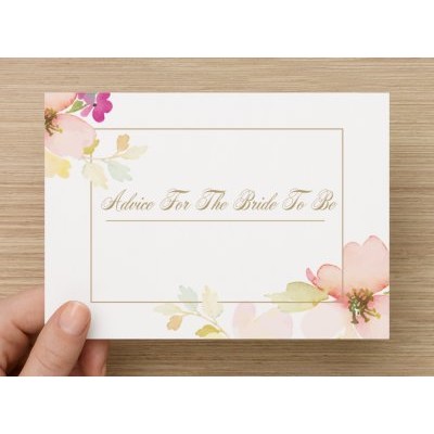 Advice Cards for the Bride to Be - Light Pink Floral and Gold