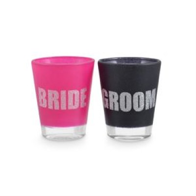 Shot Glass - Bride and Groom Glitter Shots