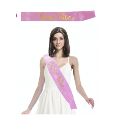 Light Pink Sash with Gold Writing - Bride Tribe