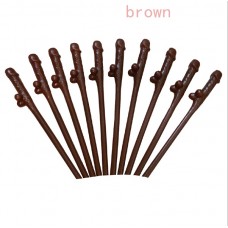 Pecker Straws 10Pack - Brown