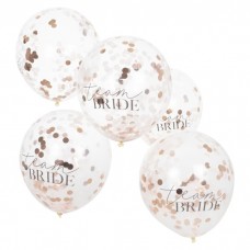 Team Bride - Rose Gold Confetti Filled Balloons