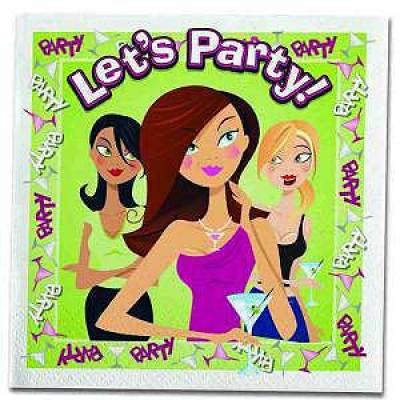 Hens Party Luncheon Size Napkins -  Let's Party Green Trivia