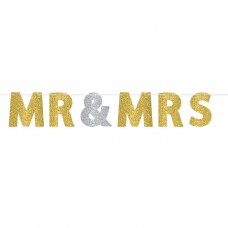 Banner - Mr and Mrs Glitter Gold 