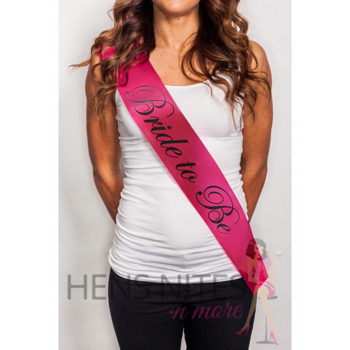 Hot Pink Sash with Black Writing - BRIDE TO BE