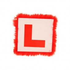 L Plate Badge - Fluffy Red